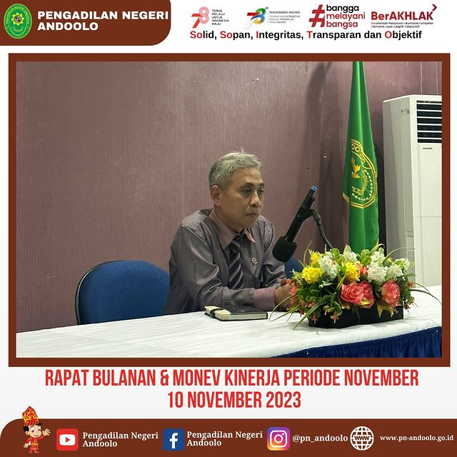 Rapat Bulanan Monev Kinerja Periode November 2023 Pengadilan Negeri