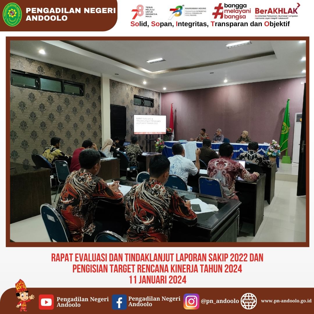 Rapat Evaluasi Dan Tindaklanjut Laporan Sakip 2022 Dan Pengisian Target ...